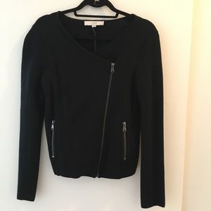 LOFT black zip sweater